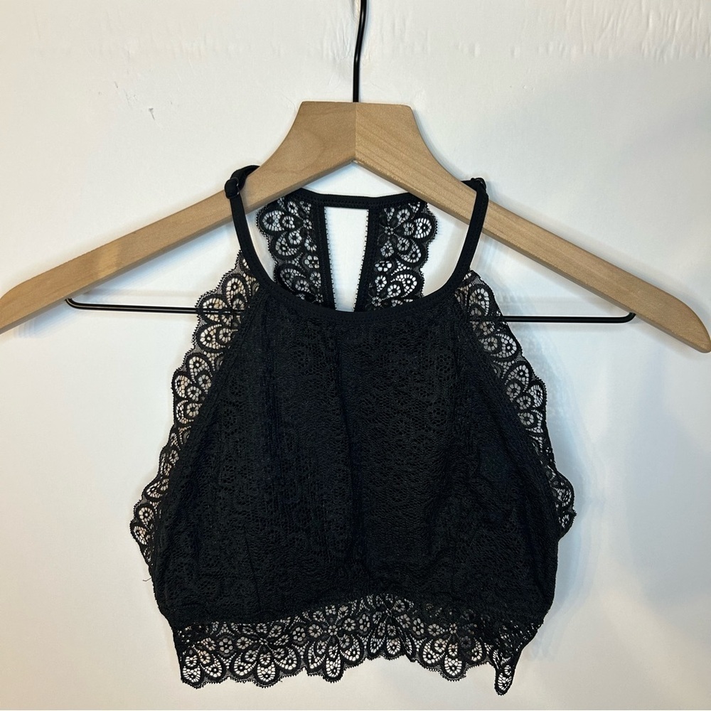 Aerie Lined Black Lace Bralette, Size Medium